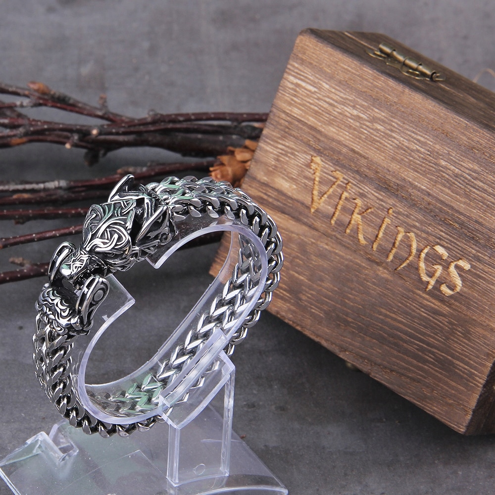 MĘSKA STALOWA BRANSOLETA WIKING VIKING SMOK GRUBA Marka Holy Store