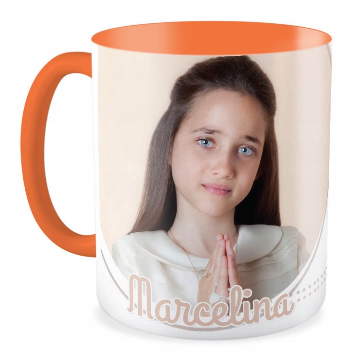 FOTO Kubek pomarańcz KOMUNIA CHRZESTNYCH KREATOR