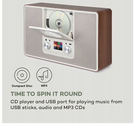 RADIO INTERNETOWE AUNA SCALA VCD-IR, WI-FI CD BT Funkcje odtwarzanie płyt CD