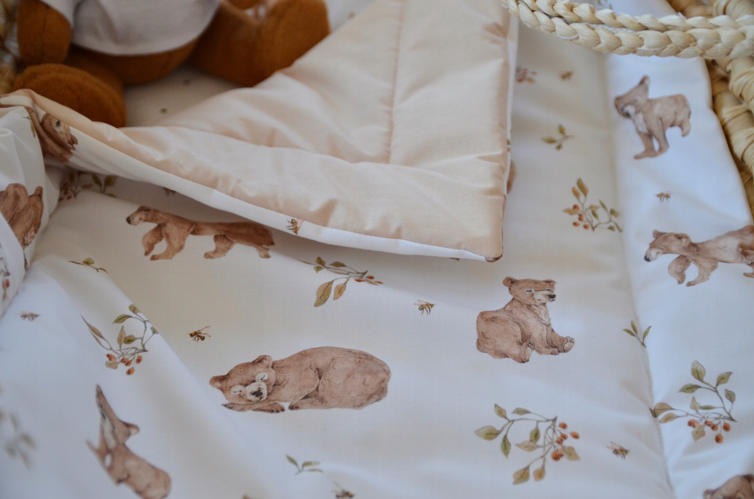 POŚCIEL PREMIUM DO KOŁYSKI/GONDOLI W NIEDŹWIADKI Długość kołdry 70 cm