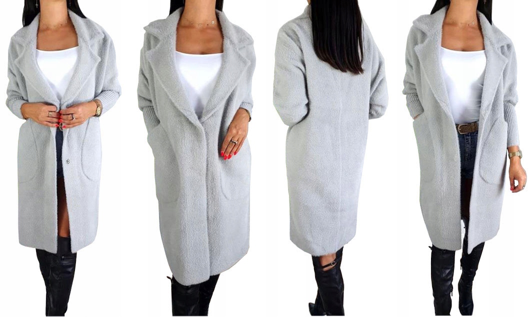 

Płaszcz Alpaka Długi Płaszczyk Wełna Kurtka XL