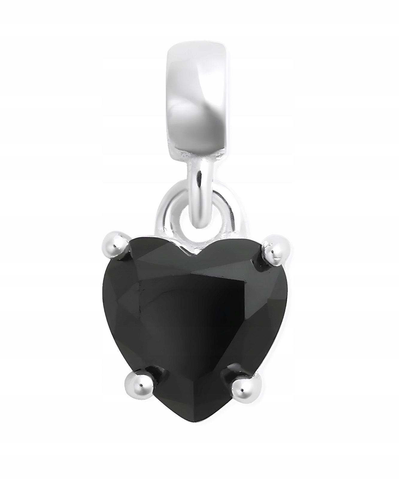 Přívěsek Daniel Wellington Heart Black Crystal Charm Silver