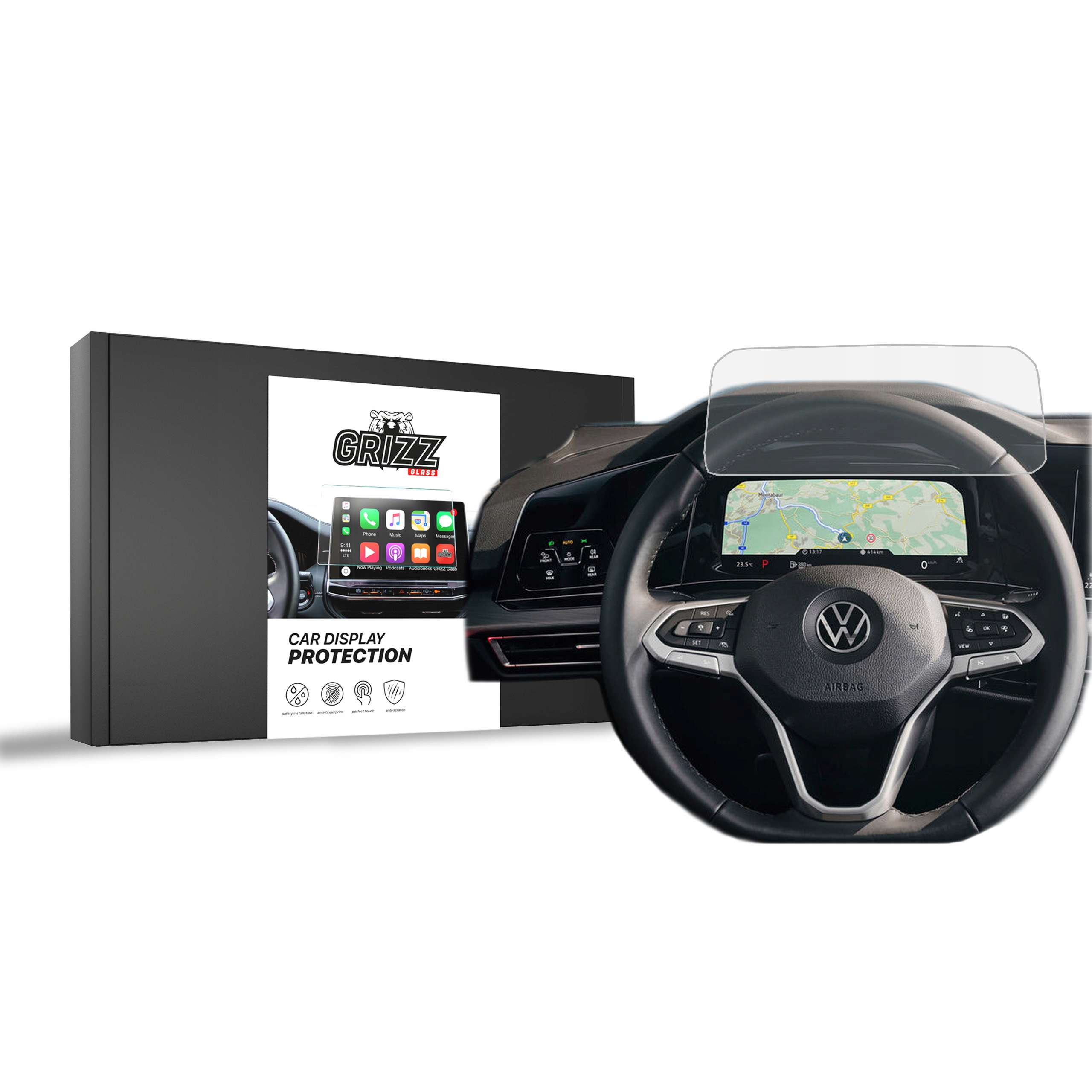 Fólie GrizzProtector pro digitální kokpit Vw Golf 8 (2020-2025) 10,25"
