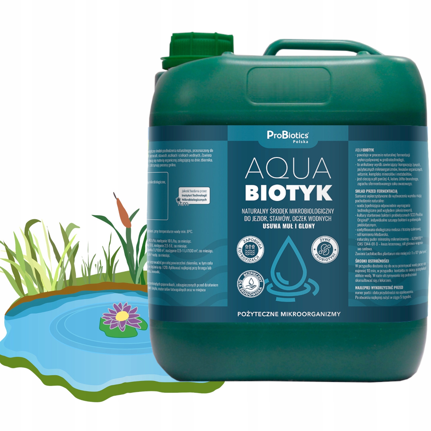 Aquabiotyk 5L Naturalny Środek Mikrobiologiczny Oczyszczanie Stawów Oczek