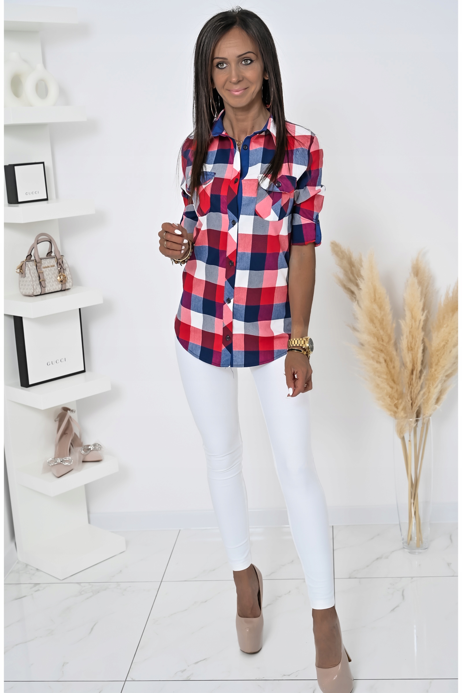 WIOSENNA CASUALOWA KOSZULA W KRATĘ NESSI! WZ.5 S Rozmiar S