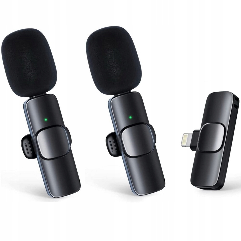 2x Mikrofon bezprzewodowy krawatowy do Lightning iPhone Vlog Podcast