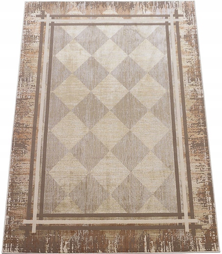 Koberec 120x180 Vintage Do Obývačky Béžový S Dvojpodlažným Účinkom