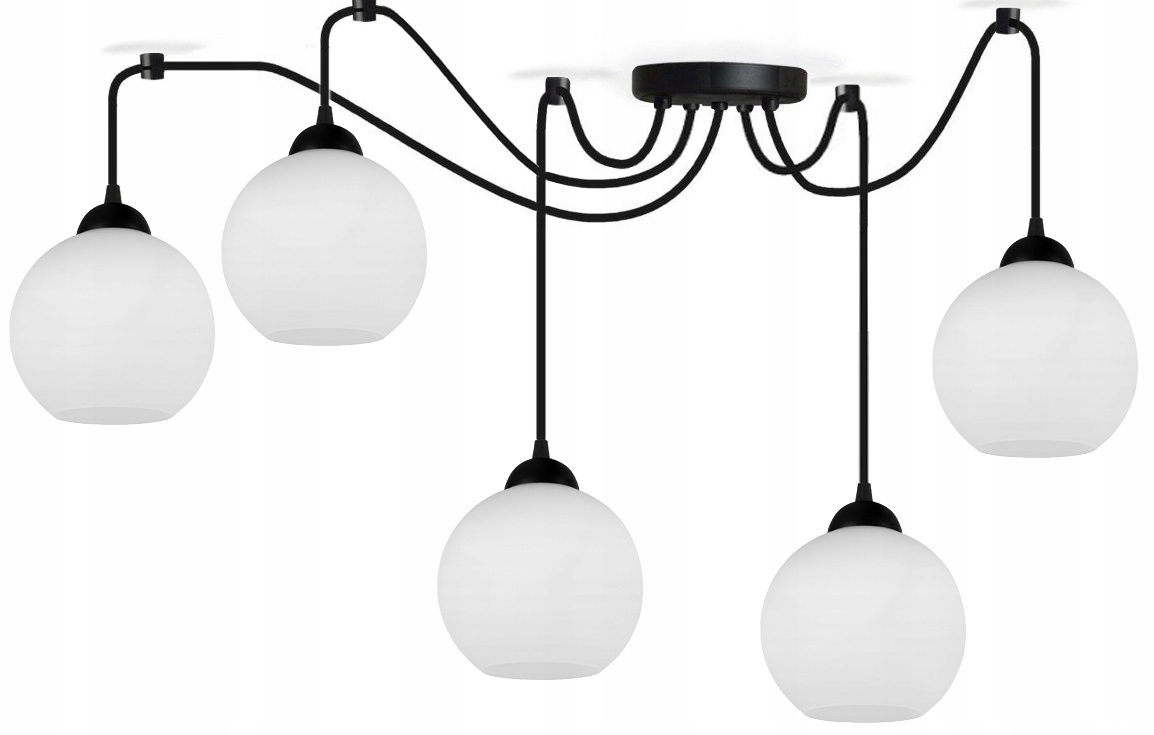 Moderná 5-STROPNÁ Lampa Luster S Reguláciou Bieleho Klobúka