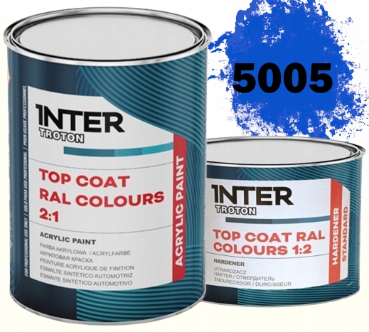 FARBA AKRYLOWA RAL 5005 NIEBIESKI SYGNAŁ POŁYSK 1L + UTWARDZACZ 0,5L TROTON EAN (GTIN) 5900763001199