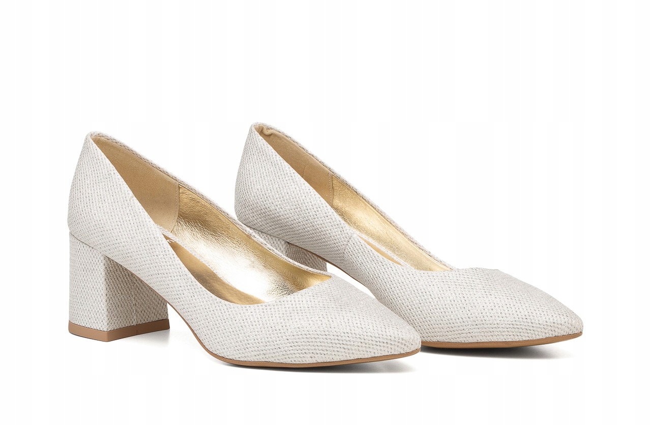 Svatební lodičky kolík nízký stříbro třpytky Julia 35