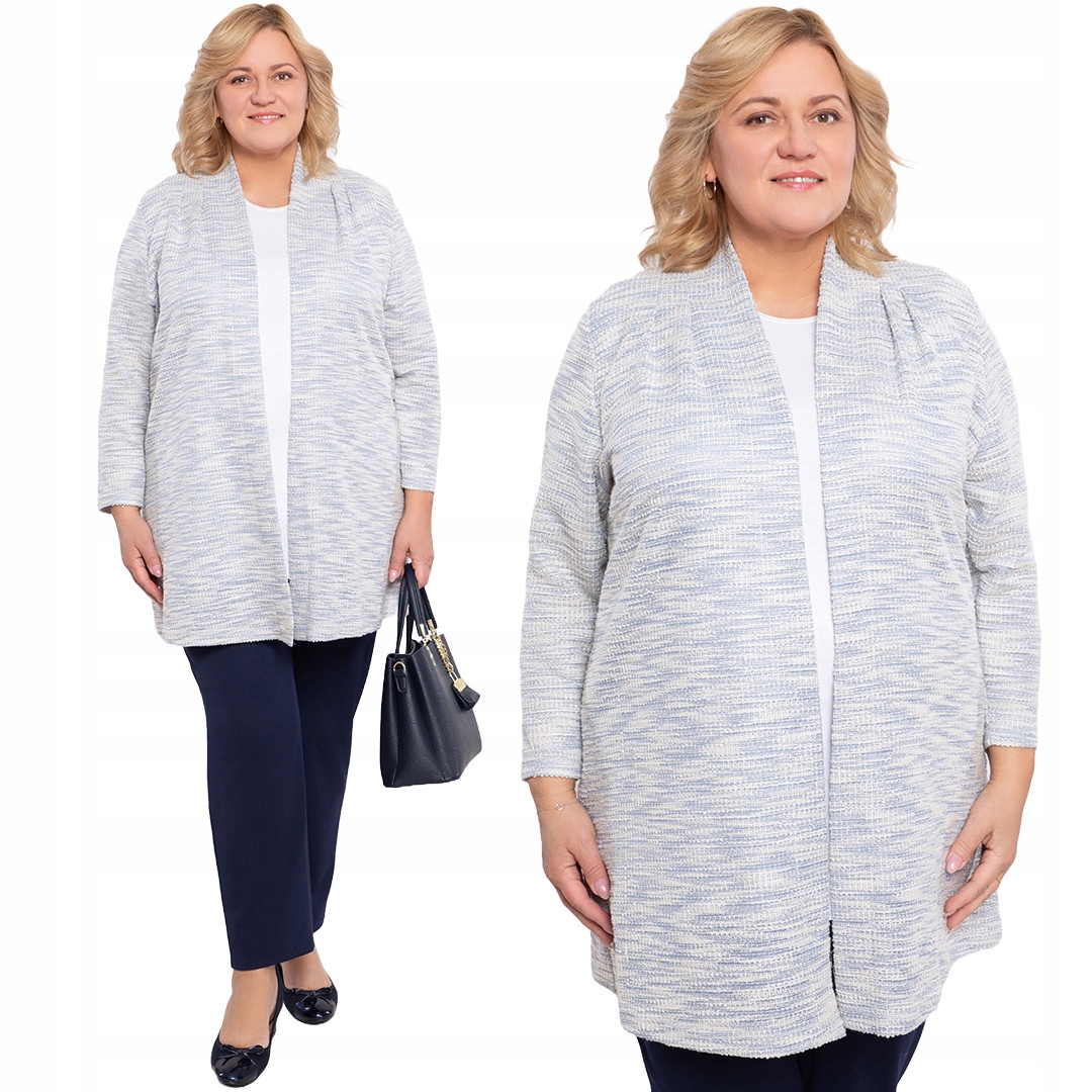 Modrý kardigan se stříbrnou nití 62