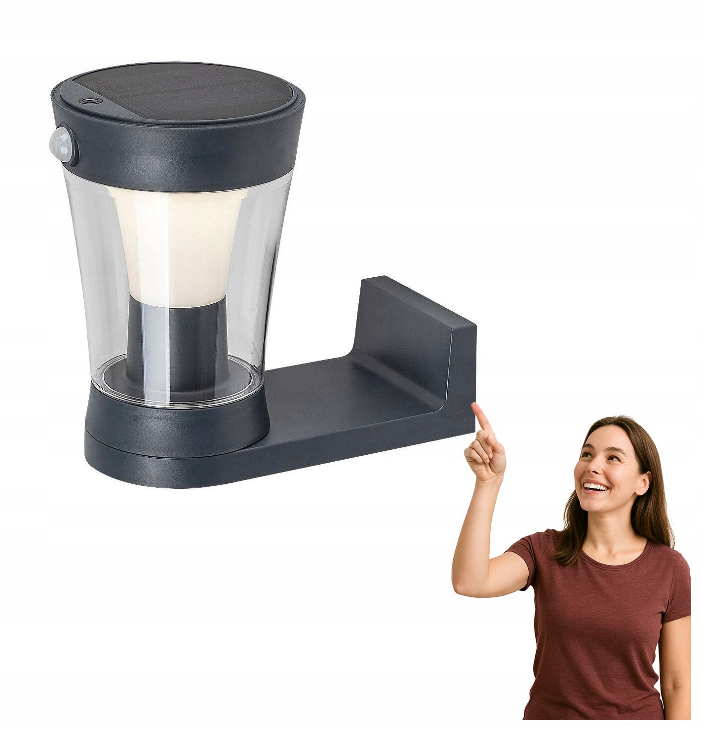 Solární venkovní nástěnné svítidlo s Led a senzorem 3W Angers 77037 Rabalux