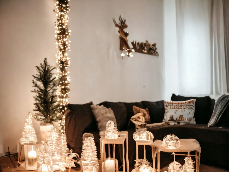 Lampki choinkowe LED 100 8 programów dodatkowe gniazdo biały ciepły Zastosowanie wewnątrz