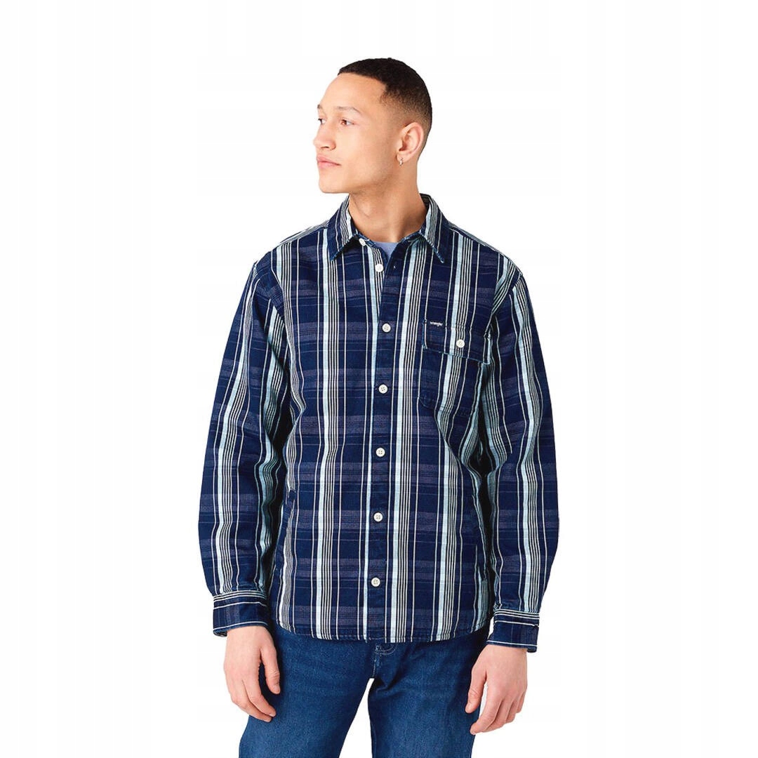 Pánská košile Wrangler Shacket MID Indigo W5G2CPX8E L
