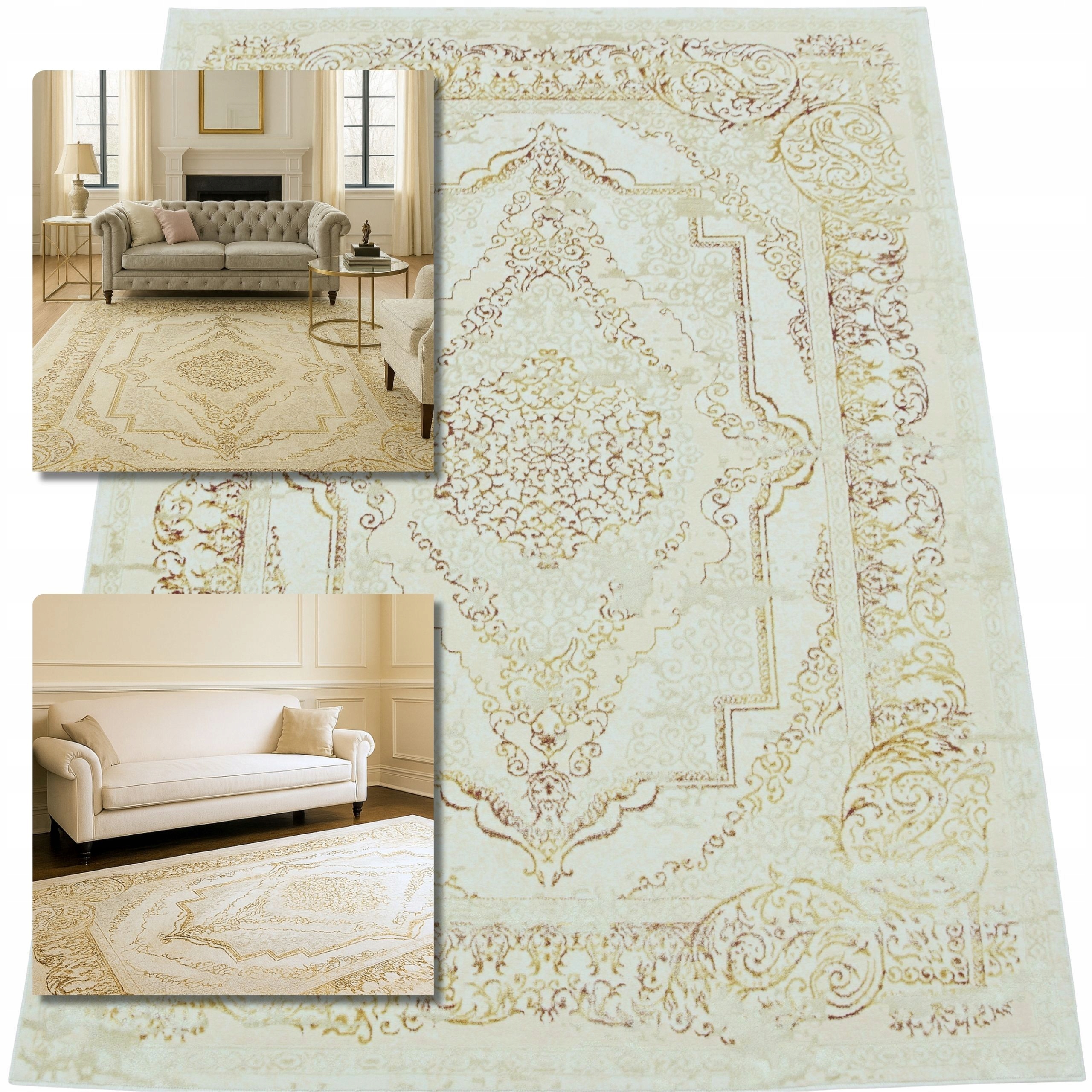 Koberec 80x150 LILI Béžový Koberec Do Obývacího Pokoje Loft Koberec Klasický