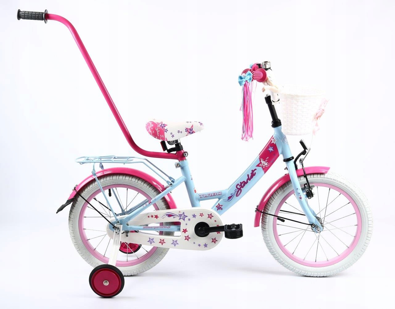 Rower 16 cali dla dziewczynki TURBO Starlet Błękit-Różowy POLSKI PRODUCENT Marka Turbo