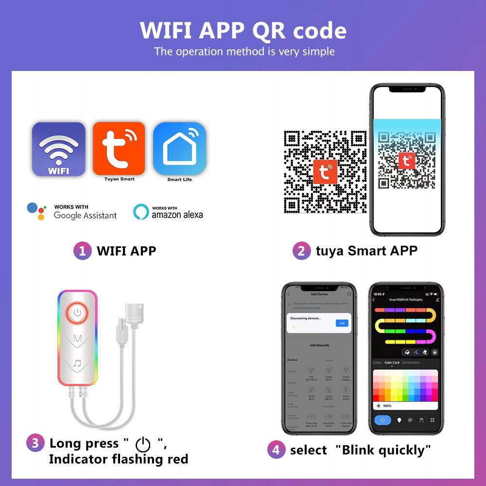 10xDOTYKOWA LAMPA MODUŁOWA ZIMNY LED RGB+PILOT+APP Jasność 200 lm