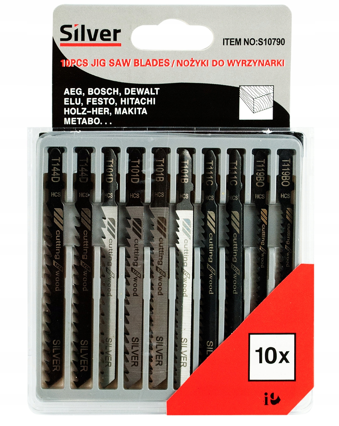

Brzeszczoty do wyrzynarki 10szt drewno Pcv S10790