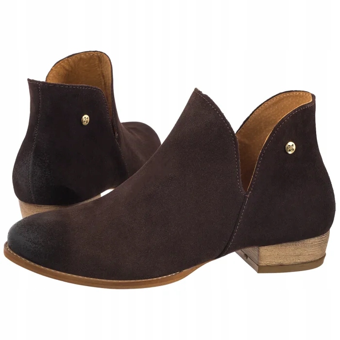 Dámské kožené boty Kotníkové Boty Maciejka Čokoládové 04091-79/00-5