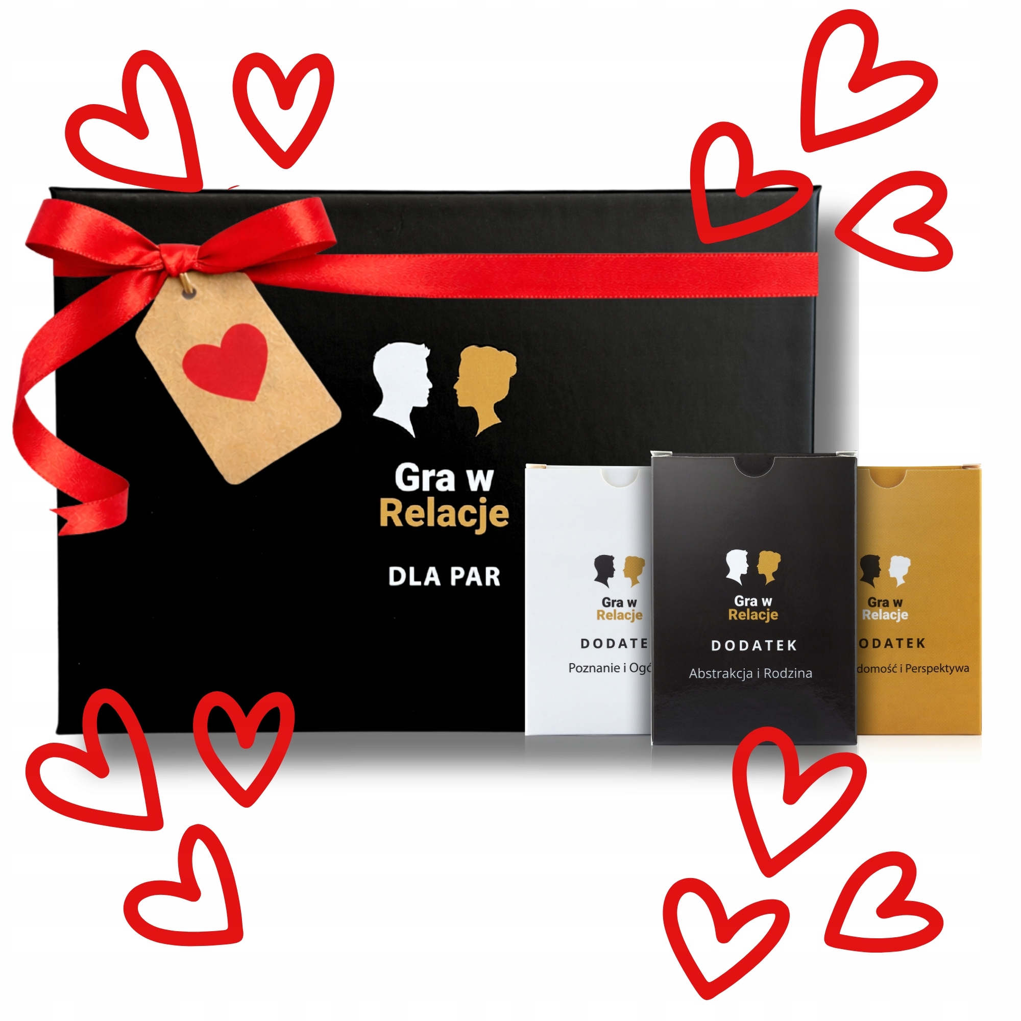 Gra w karty dla par na Walentynki. Zestaw: 165 kart i 2 produkty edukacyjne