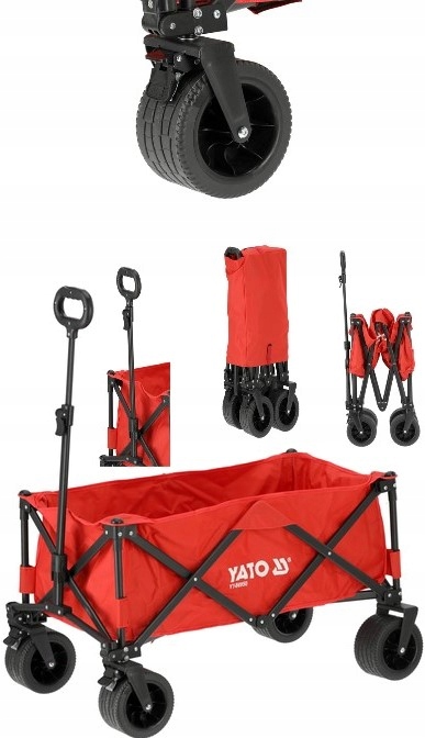 Skladací Záhradný Turistický Vozík S Pneumatikami 100 Kg Podložka Yato YT-86950