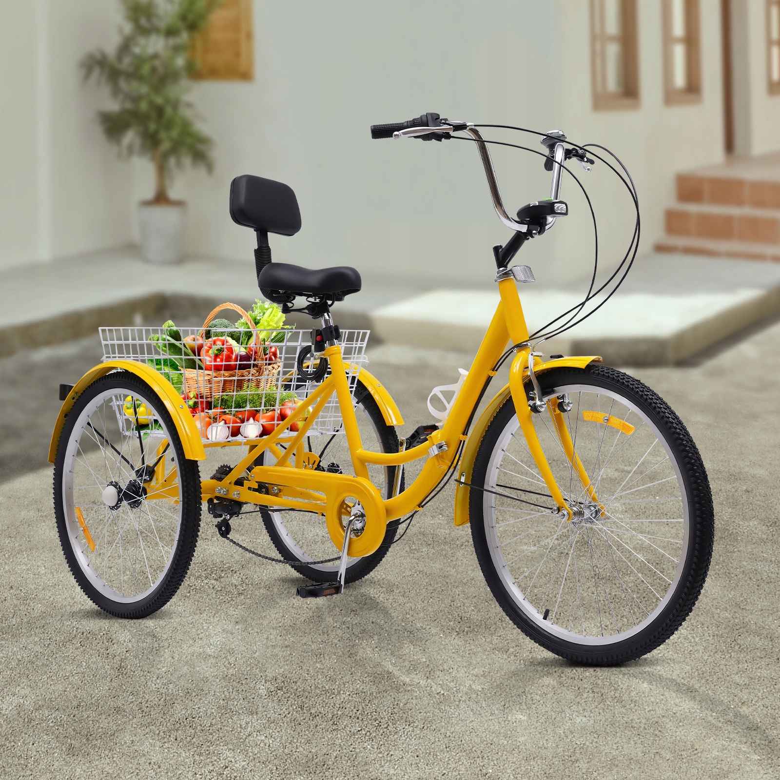 24-Calowy 7-Biegów Składane Rower Trójkołowy Dla Dorosłych z Reflektory Kod producenta 2311047477