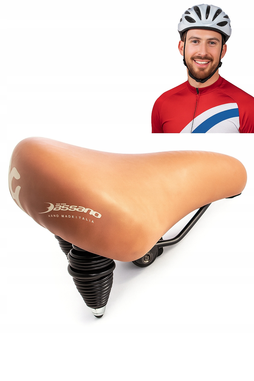 Siodełko rowerowe Blog DeLuxe cruiser 265x222 mm podwójne sprężyny retro