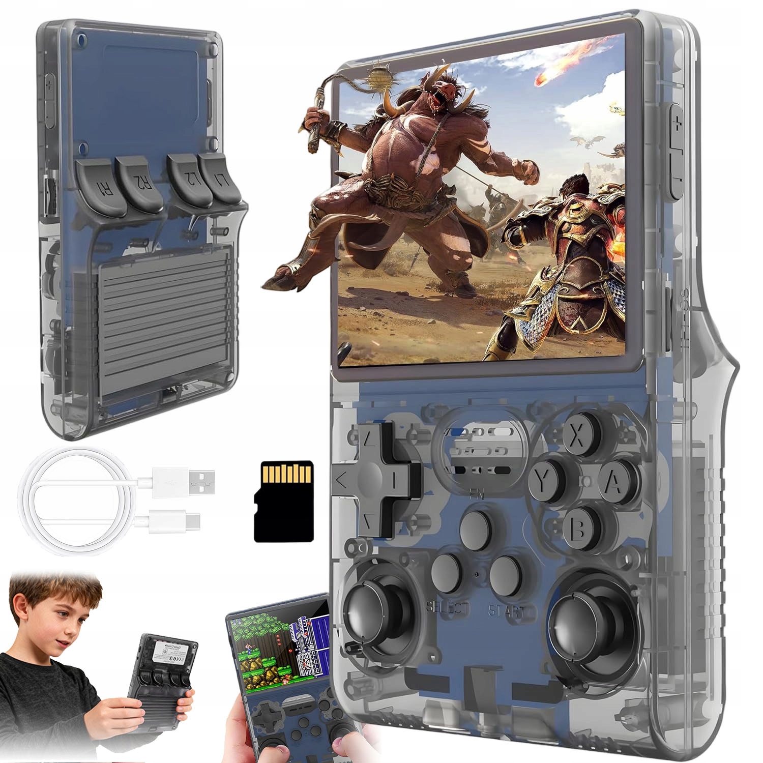 Konsola Do Gier Retro 256 Gb 3,5'' Czarny R40s Z Torba 640*480P