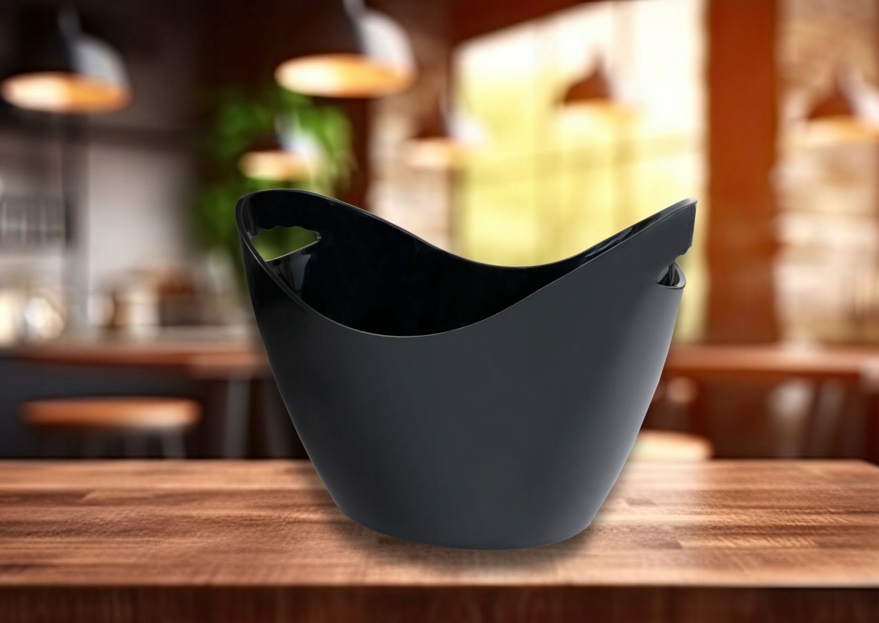 Ice bucket czarny, Cooler barmański na napoje 7l z uchwytami czarne Rodzaj wiaderko