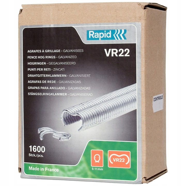 

Zszywki Ogrodzeniowe VR22 5-11mm Rapid - 1600 szt.