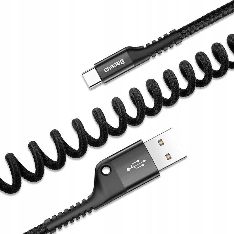 Kabel USB do USB-C sprężynowy Baseus Spring 1m 2A Długość przewodu 1 m