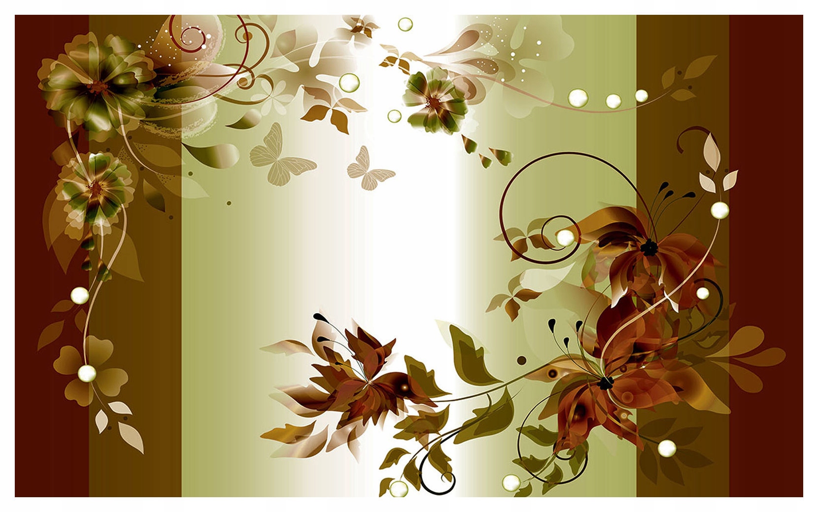 Fototapeta Květiny Motýli Perly Elegance na stěnách 368x254 lepidlo