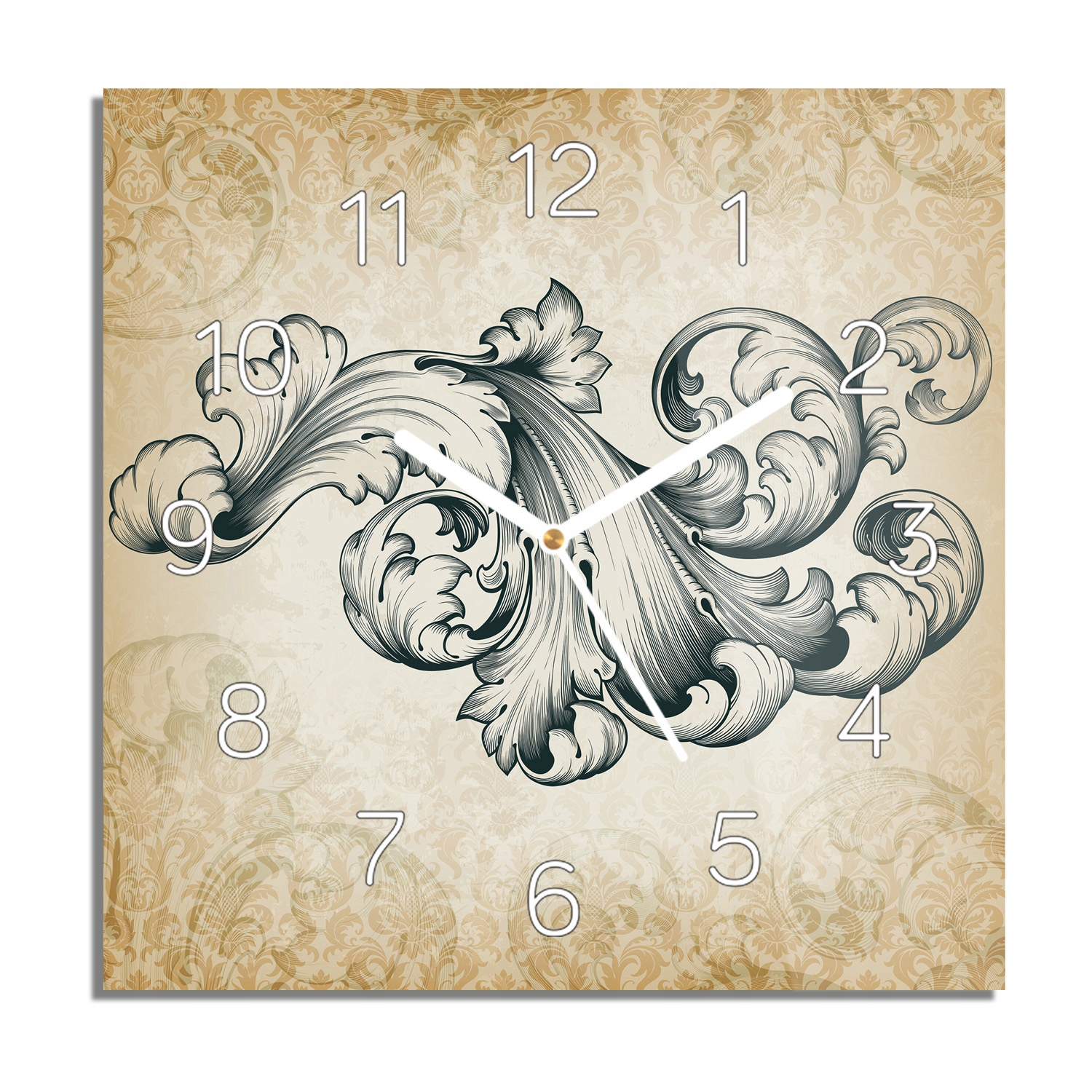 

Vintage ornament foto-zegar do salonu 30x30 z foto