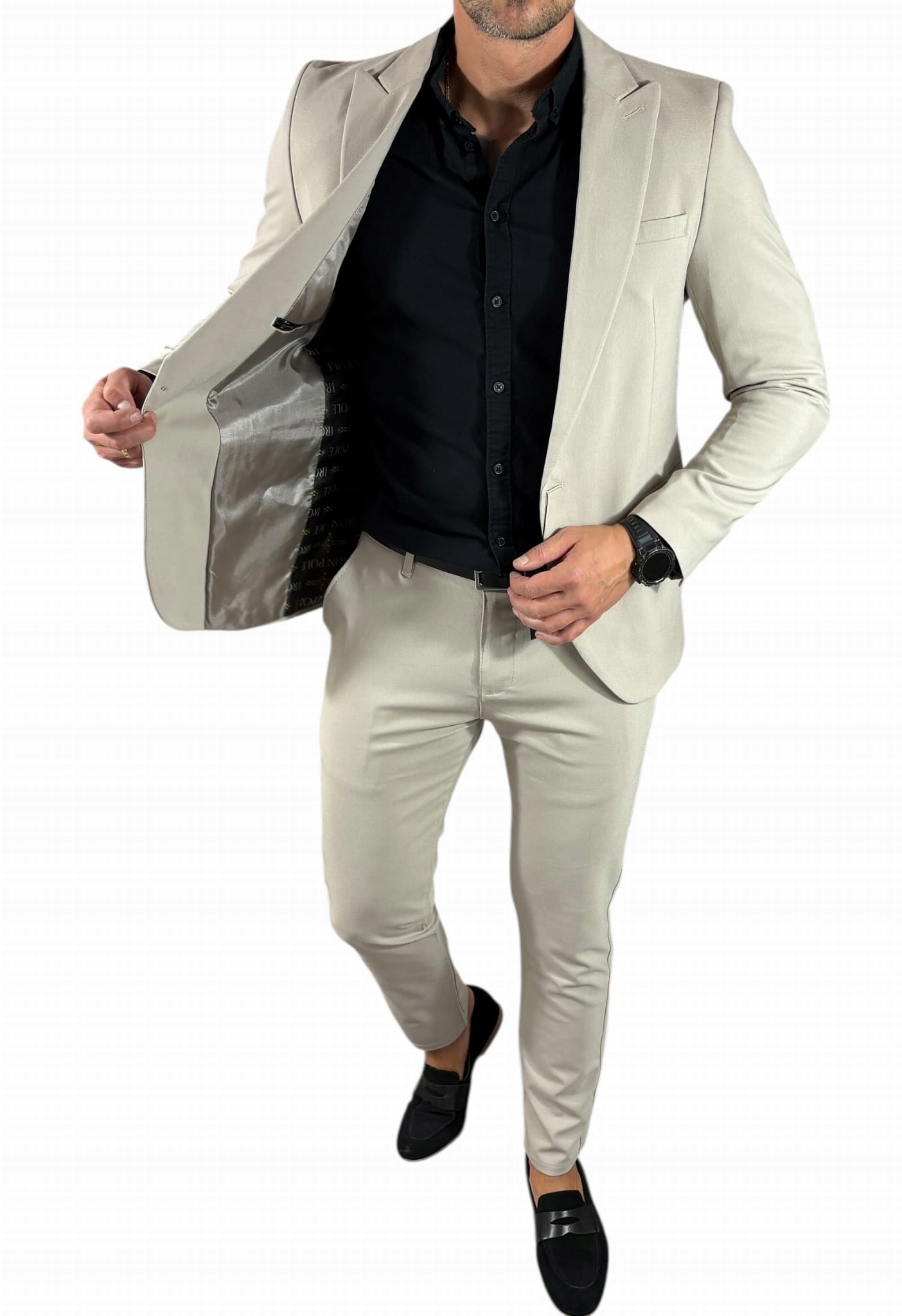 Pánský dvoudílný komplet béžová barva DJG013 50