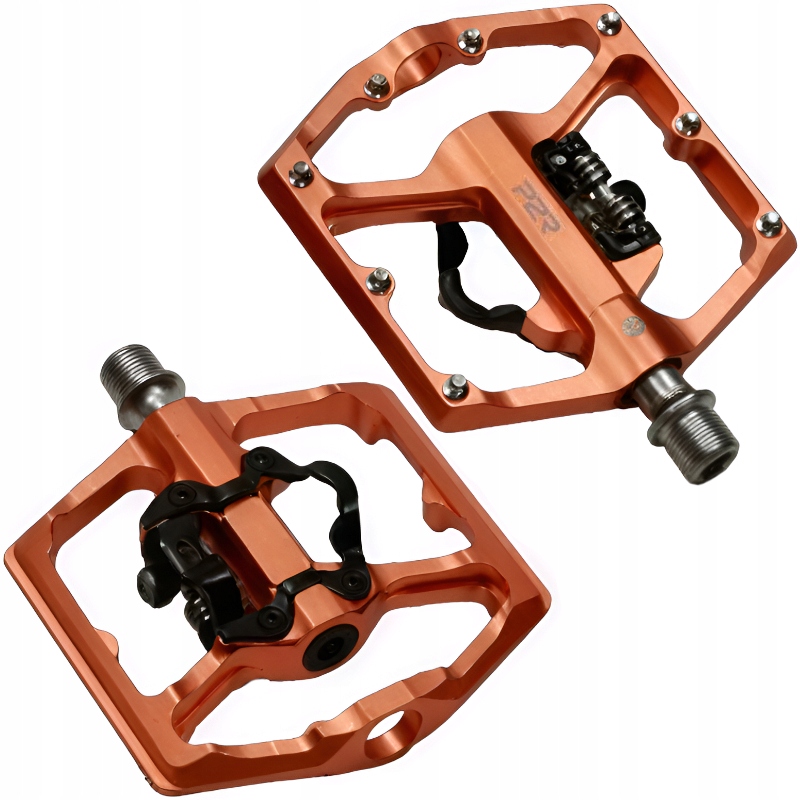 Pedały Rowerowe Dwustronne Platformowe Spd Duże Aluminiowe Z Blokami Lekkie