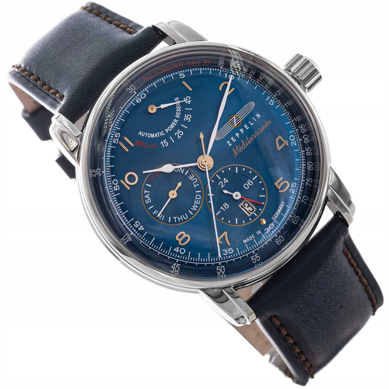 Pánské Hodinky Zeppelin 9690-3 Mediterranee Automat, Klasický Elegantní Datum