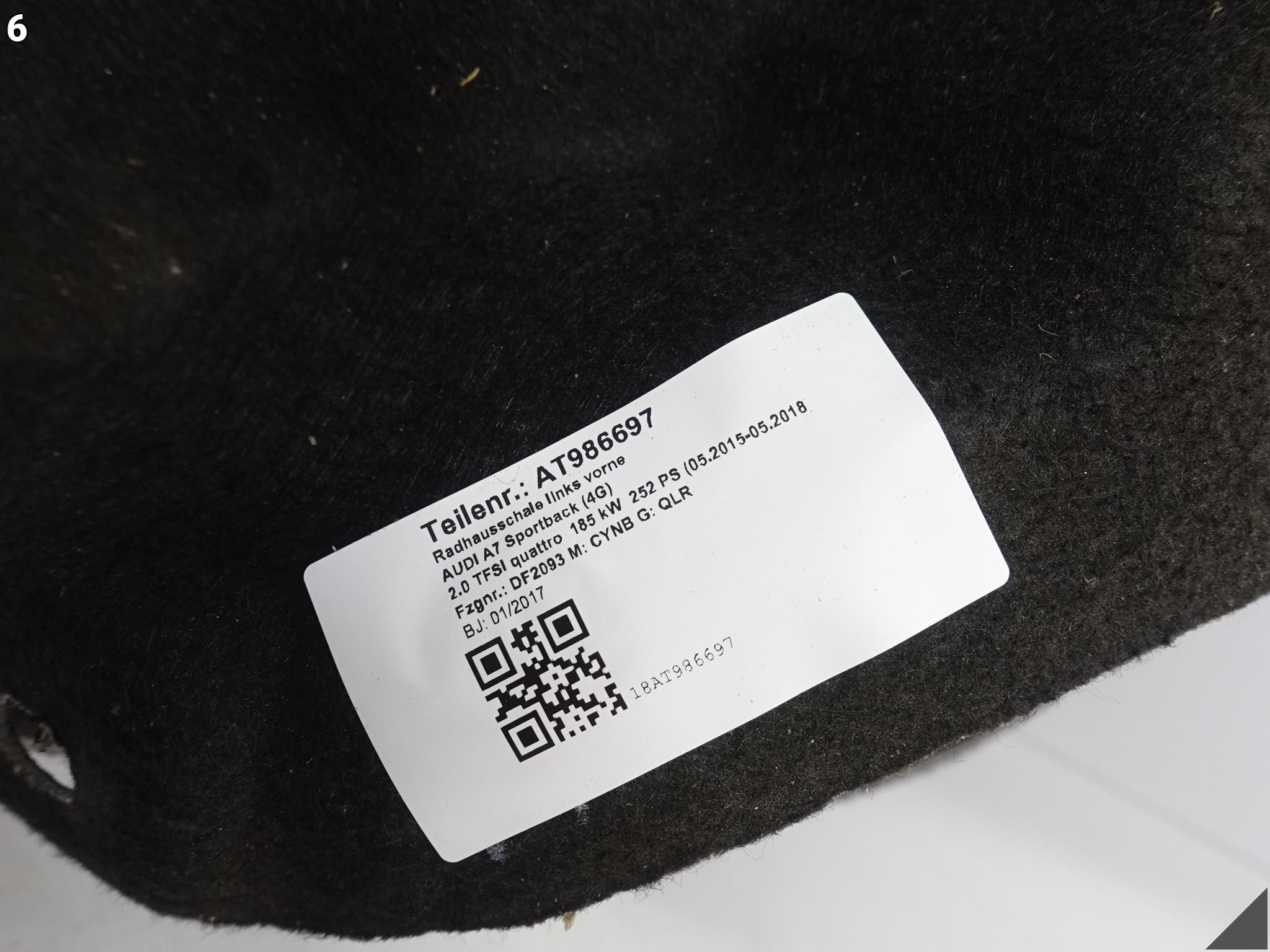 AUDI A7 S7 4G8 C7 10-18 mudguard cover side WNEKI wheels left front