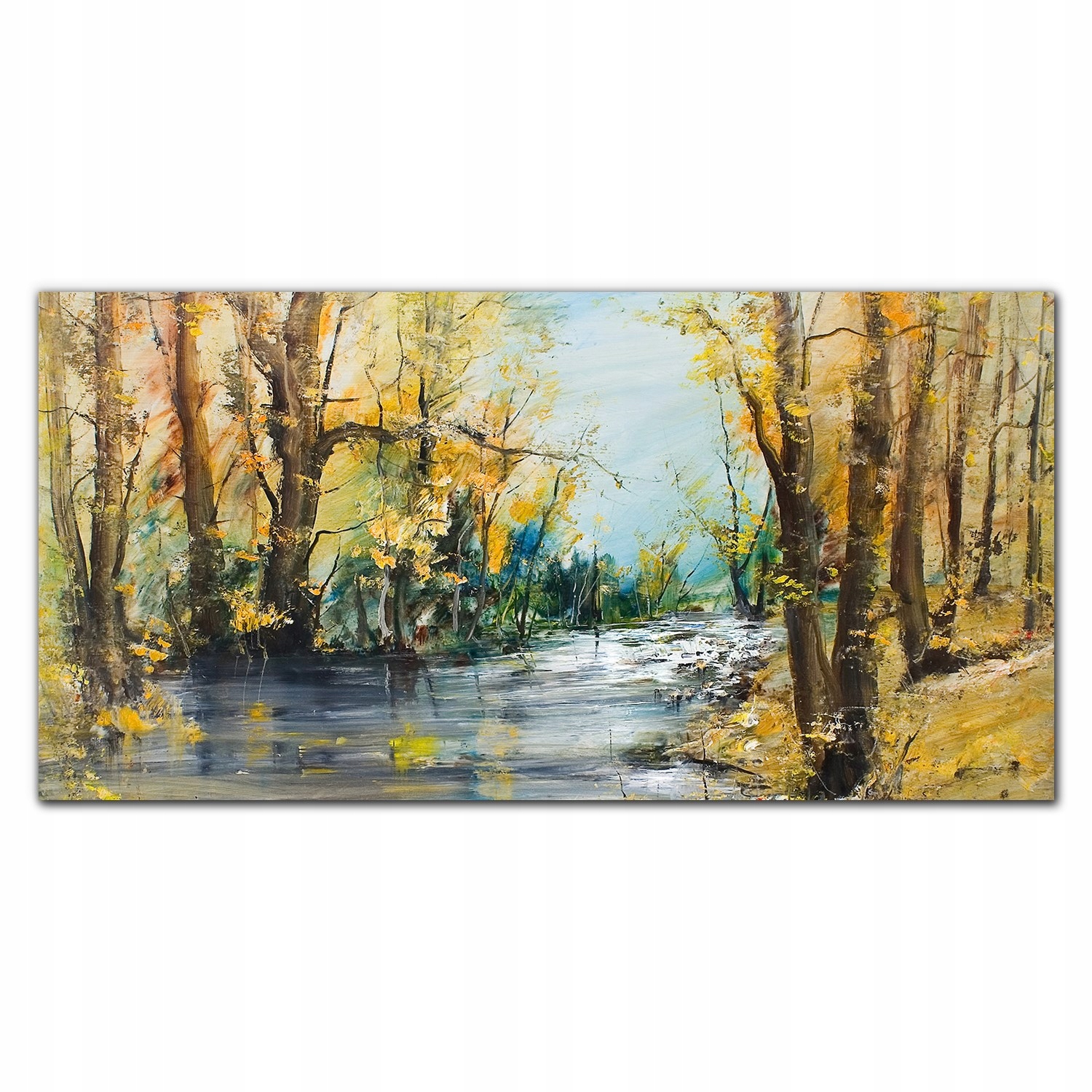 Obraz na ráme plátno Les rieka príroda 140x70 cm