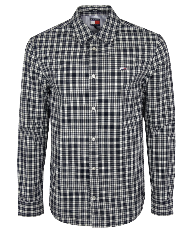 Tommy Jeans pánská košile, kostkovaná, tmavě modrá, S