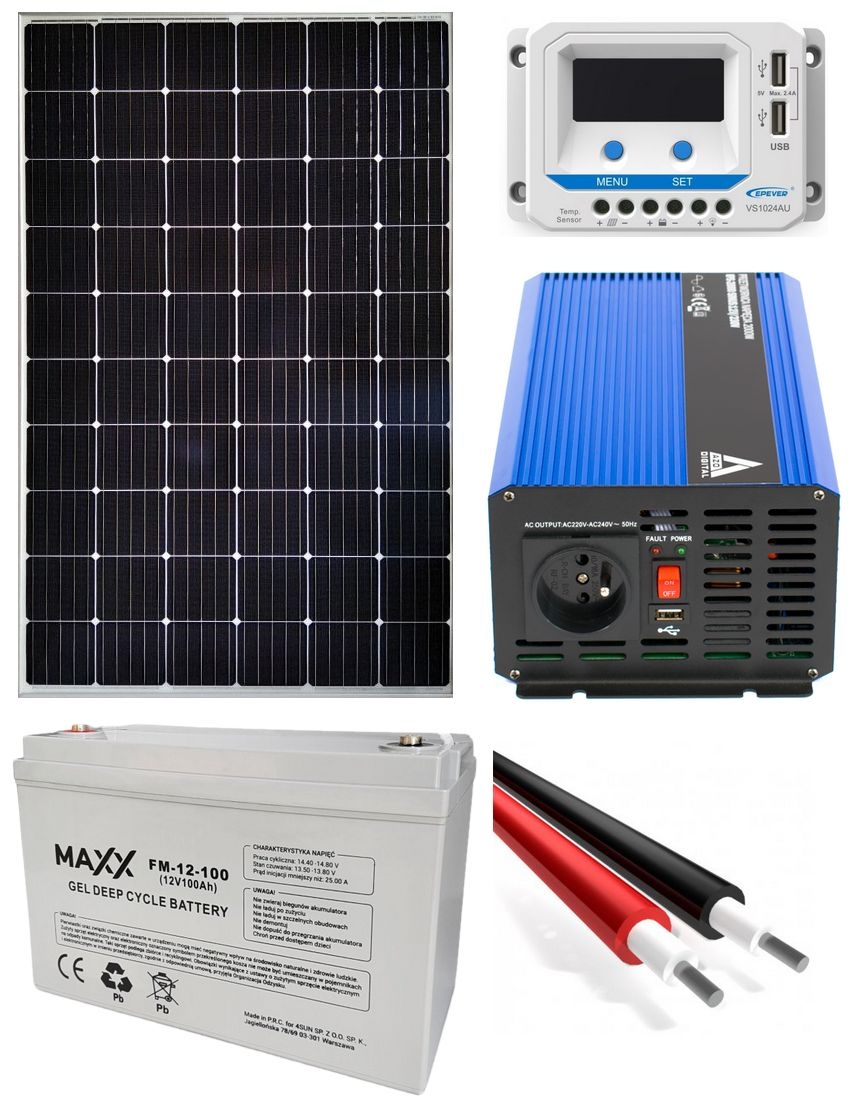 Zestaw solarny do KAMPERA 1000W 100Ah