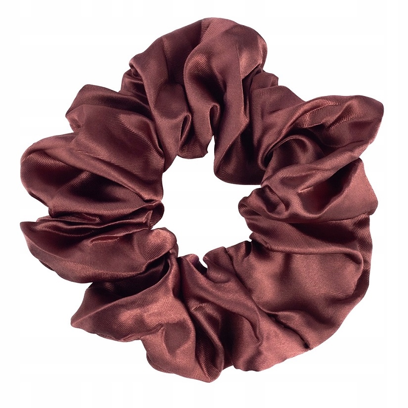 

Gumka Do Włosów Scrunchie Satyna Czekoladowy Brąz
