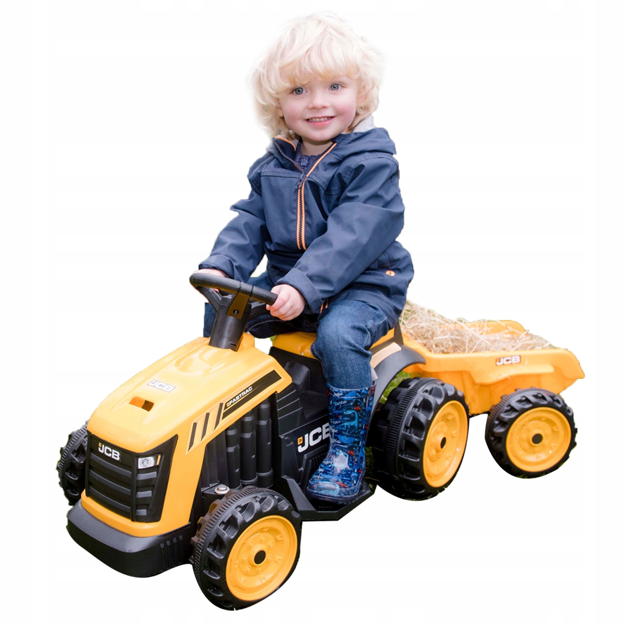 Traktor Jcb Auto Na Akumulator Jeździk Elektryczny Z Przyczepką 2+