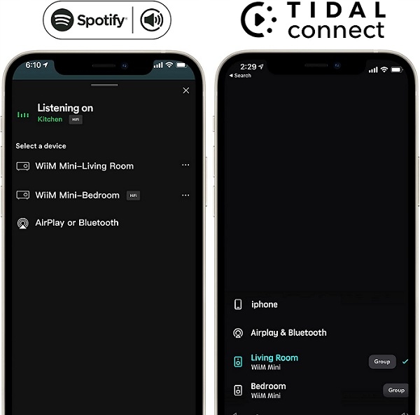 WIIM Mini Streamer Spotify Connect Tidal Connect Głębokość produktu 7 cm