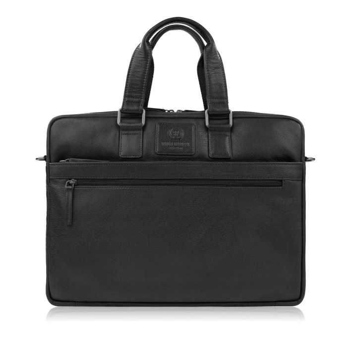 Pánská kožená taška na notebook přes rameno i do ruky černá Paolo Peruzzi