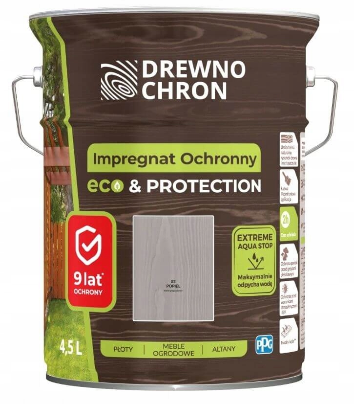 Drewnochron Impregnat Ochronny Eco&Protection popielaty 4,5 l