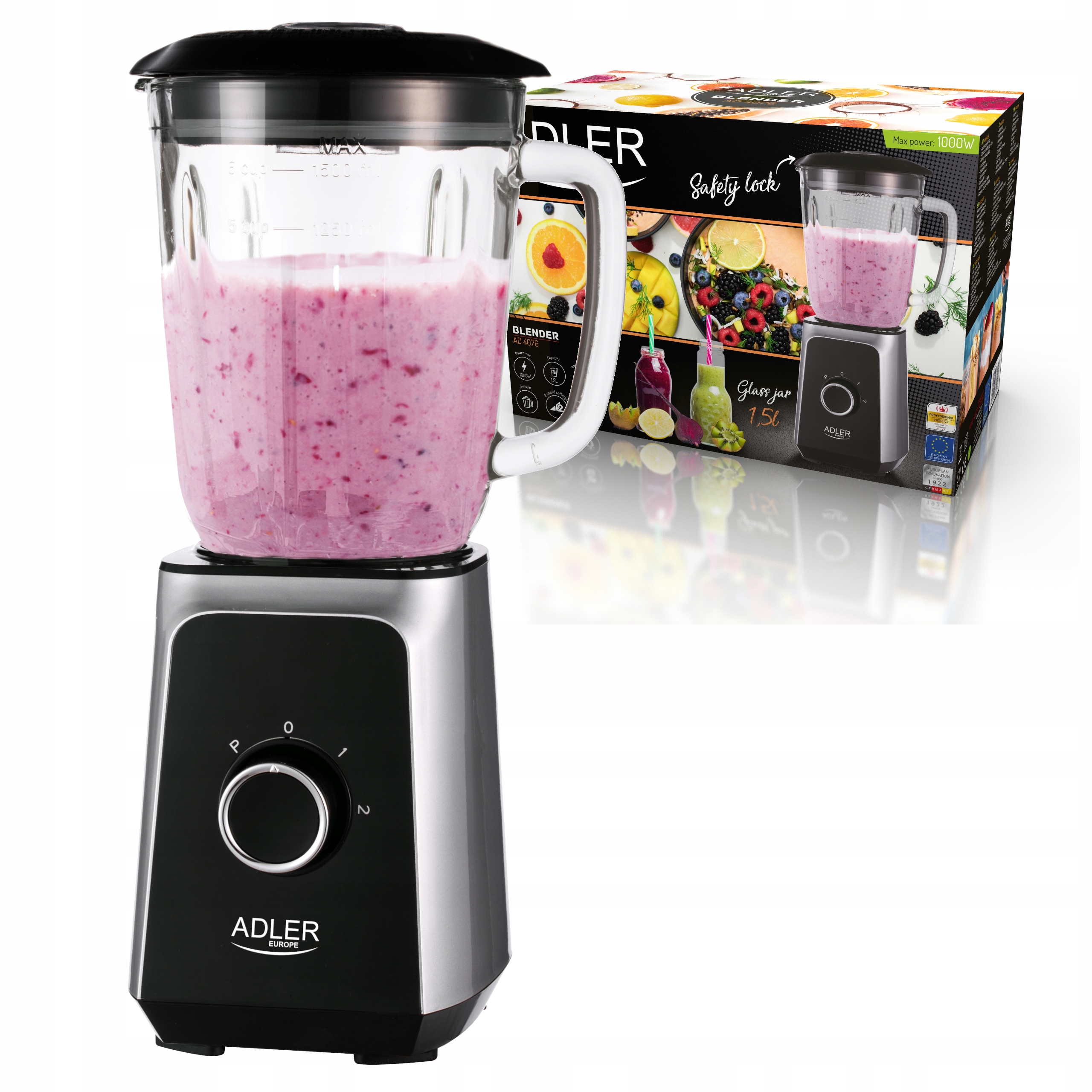 

Adler Blender Kielichowy AD4076 Kruszy Lód 1000W