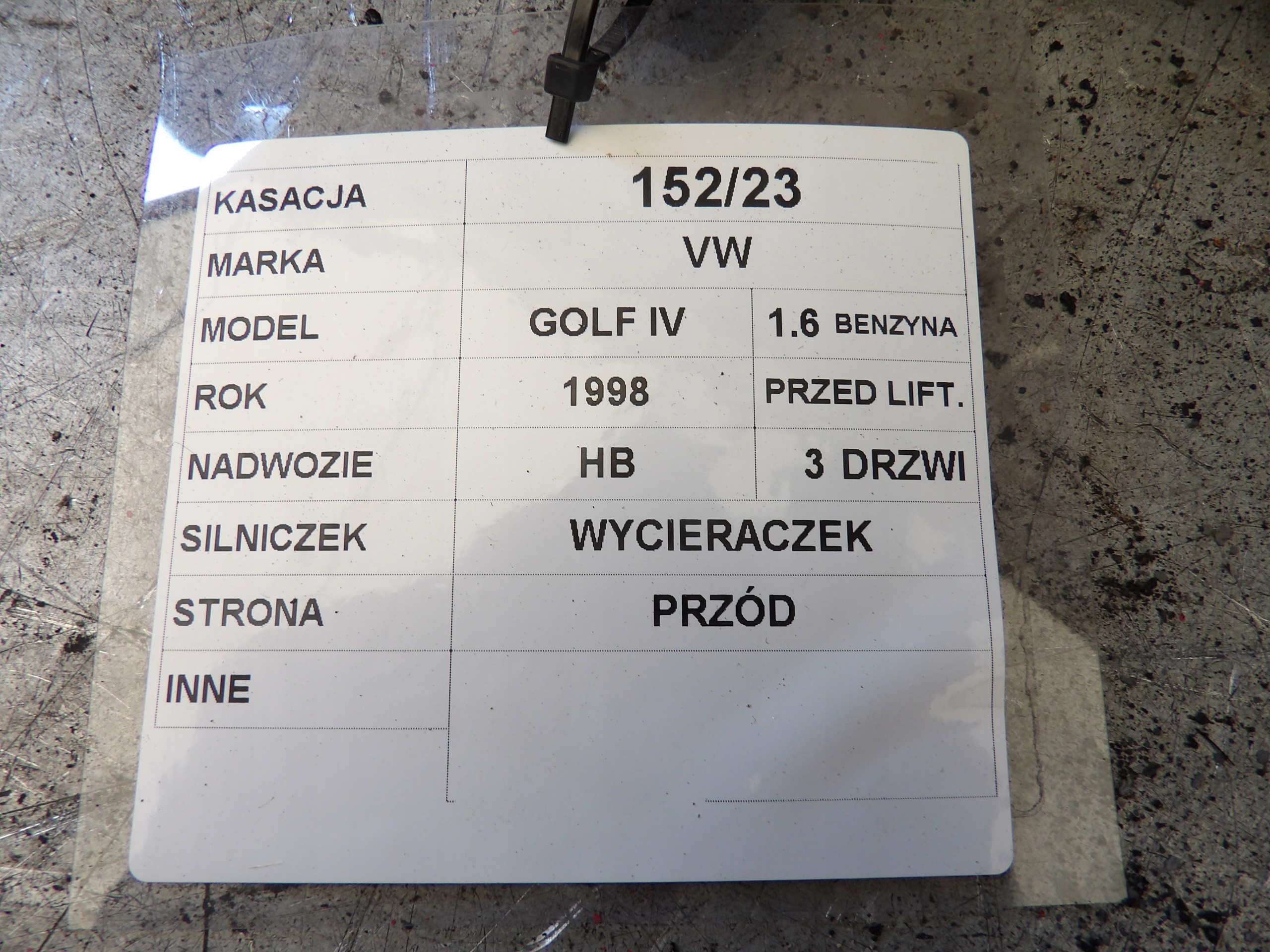 wiper mechanism front VW Golf IV 1J1955113A