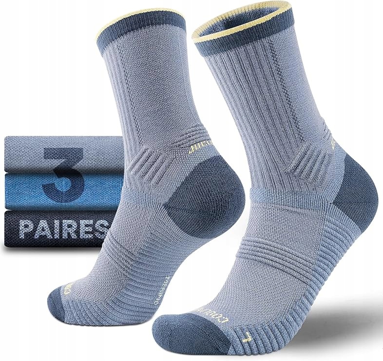 Skarpety trekkingowe wełna merino 62% zestaw 3 pary 38-42 wyprofilowane