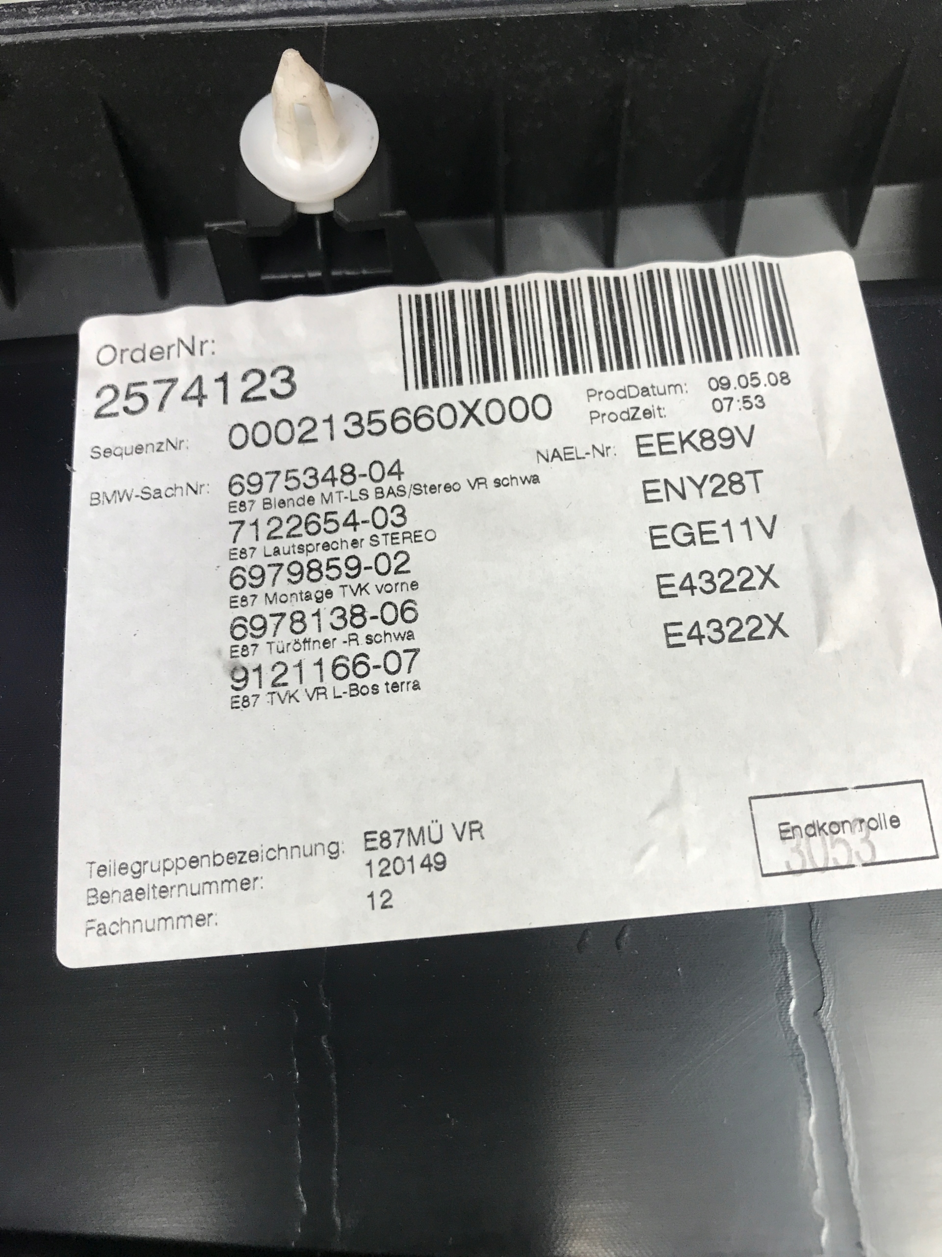 bok dveře pravý předek BMW E87