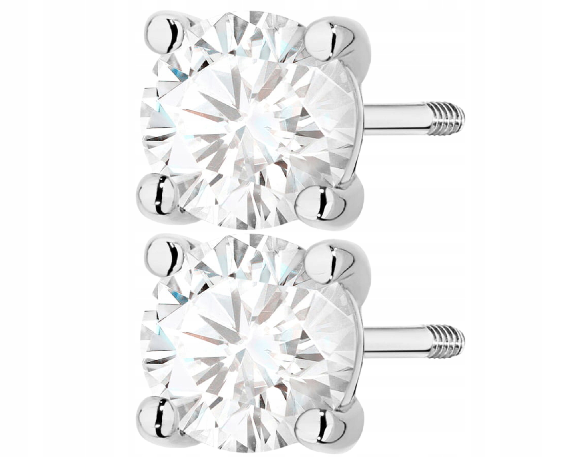 Náušnice Z Bílého Zlata Na Šroubovací Tyči Lab Brilianty Zlato 585